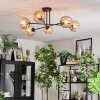 Koyoto ceiling light, globe light 78 cm Amber, clear, 6-light sources