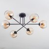 Koyoto ceiling light, globe light 78 cm Amber, clear, 6-light sources