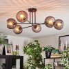 Koyoto ceiling light, globe light 78 cm Smoke-coloured, 6-light sources