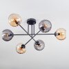 Koyoto ceiling light, globe light 78 cm Amber, Smoke-coloured, 6-light sources