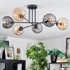 Koyoto ceiling light, globe light 78 cm Amber, Smoke-coloured, 6-light sources