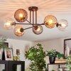 Koyoto ceiling light, globe light 78 cm Amber, clear, Smoke-coloured, 6-light sources