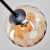 Koyoto ceiling light, globe light 78 cm Amber, clear, Smoke-coloured, 6-light sources