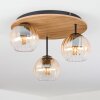 Koyoto ceiling light, globe light Ecru, black, 3-light sources