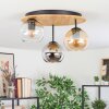 Koyoto ceiling light, globe light 40 cm Ecru, black, 3-light sources