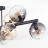 Koyoto ceiling light, globe light Amber, clear, Smoke-coloured, 10-light sources