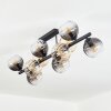 Koyoto ceiling light, globe light Amber, clear, Smoke-coloured, 10-light sources