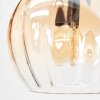 Koyoto ceiling light, globe light Amber, clear, 10-light sources