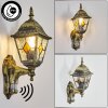 Naofe outdoor wall light, wall light gold, black, 1-light source, Motion sensor