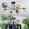Ripoll ceiling light, globe light Amber, clear, Smoke-coloured, 6-light sources