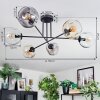 Ripoll ceiling light, globe light Amber, clear, Smoke-coloured, 6-light sources