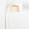 Sabadim floor lamp, Arch lamps brass, black, 1-light source, Fabric lampshade