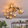 Gastor ceiling light, globe light gold, black, 10-light sources