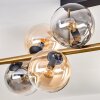 Gastor ceiling light, globe light gold, black, 10-light sources