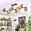 Gastor ceiling light, globe light gold, black, 10-light sources