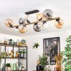 Gastor ceiling light, globe light gold, black, 10-light sources