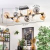 Gastor ceiling light, globe light gold, black, 10-light sources