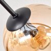 Koyoto ceiling light, globe light 85 cm Amber, clear, Smoke-coloured, 8-light sources