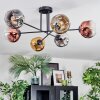 Ripoll ceiling light, globe light chrome, gold, clear, coppery, Smoke-coloured, 6-light sources