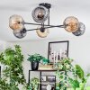 Ripoll ceiling light, globe light Amber, Smoke-coloured, 6-light sources