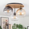 Koyoto ceiling light, globe light Ecru, black, 3-light sources