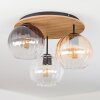 Koyoto ceiling light, globe light Ecru, black, 3-light sources