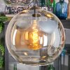 Koyoto hanging light, globe light, Cluster pendant lamp Amber, chrome, clear, Smoke-coloured, 4-light sources