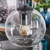 Koyoto hanging light, globe light, Cluster pendant lamp Amber, chrome, clear, Smoke-coloured, 4-light sources