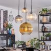 Koyoto hanging light, globe light, Cluster pendant lamp Amber, gold, clear, Smoke-coloured, 4-light sources