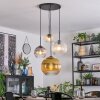 Koyoto hanging light, globe light, Cluster pendant lamp Amber, gold, clear, Smoke-coloured, 4-light sources