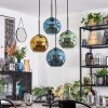 Ripoll hanging light, globe light, Cluster pendant lamp blue, gold, green, 4-light sources