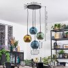 Ripoll hanging light, globe light, Cluster pendant lamp blue, gold, green, 4-light sources
