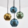 Ripoll hanging light, globe light, Cluster pendant lamp blue, gold, green, 4-light sources