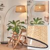 Ramila floor lamp, Arch lamps brass, black, 1-light source, Fabric shade