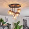 Koyoto ceiling light, globe light 45 cm Amber, clear, Smoke-coloured, 5-light sources