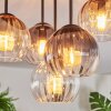 Koyoto ceiling light, globe light 45 cm Amber, clear, Smoke-coloured, 5-light sources