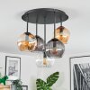 Koyoto ceiling light, globe light 45 cm Amber, clear, Smoke-coloured, 5-light sources