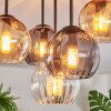 Koyoto ceiling light, globe light 45 cm Amber, clear, Smoke-coloured, 5-light sources