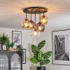 Koyoto ceiling light, globe light 45 cm Amber, clear, Smoke-coloured, 5-light sources