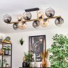 Koyoto ceiling light, globe light gold, black, 10-light sources