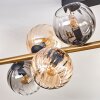Koyoto ceiling light, globe light gold, black, 10-light sources