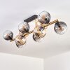 Koyoto ceiling light, globe light gold, black, 10-light sources