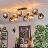 Koyoto ceiling light, globe light gold, black, 10-light sources