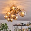 Koyoto ceiling light, globe light gold, black, 10-light sources