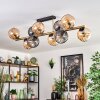 Koyoto ceiling light, globe light gold, black, 10-light sources
