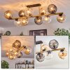 Koyoto ceiling light, globe light gold, black, 10-light sources