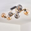 Koyoto ceiling light, globe light gold, black, 10-light sources