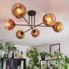 Ripoll ceiling light, globe light gold, clear, coppery, 6-light sources