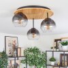 Koyoto ceiling light, globe light 40 cm Ecru, black, 3-light sources