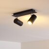 Ceiling Light Zuoz black, 2-light sources